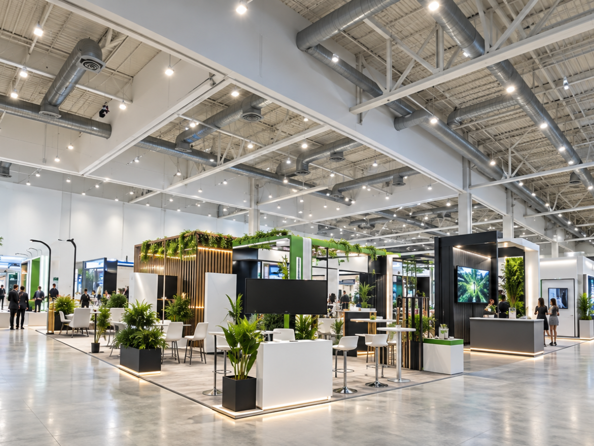 Piso de expo con stands